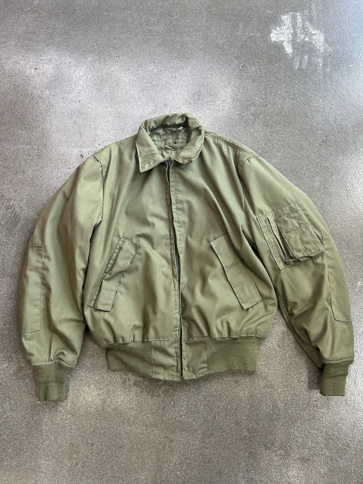 Vintage Army Green Bomber Jacket