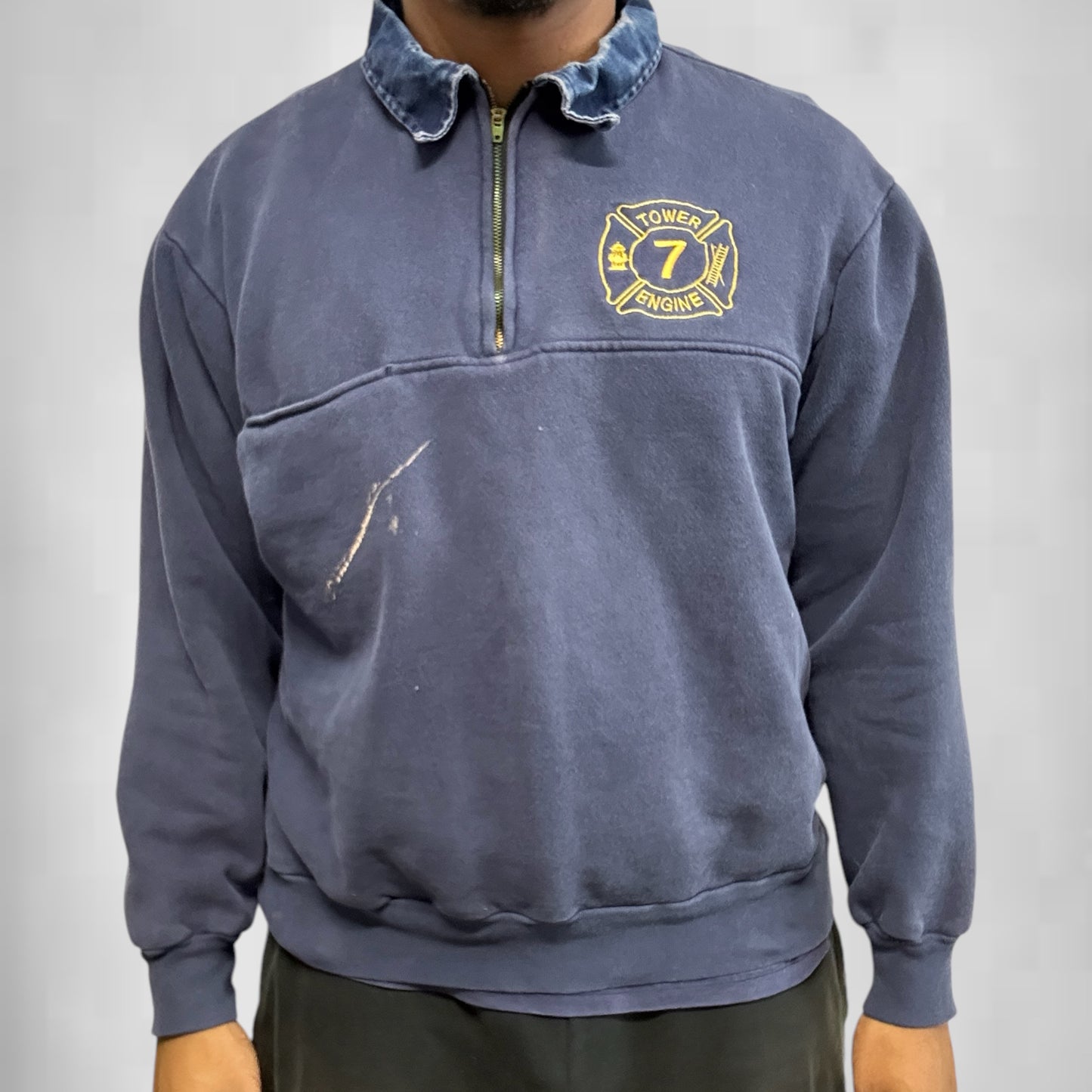 Vintage 90s Quarter Zip Fire Fighter Quarter Zip