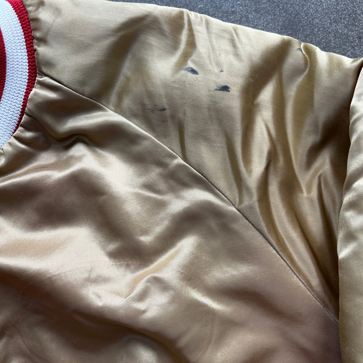 Vintage Gold Chalk Line Bomber Jacket