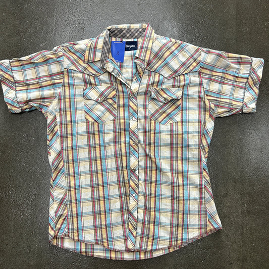 Vintage Y2K Wrangler Pearl Snap Plaid Button Up