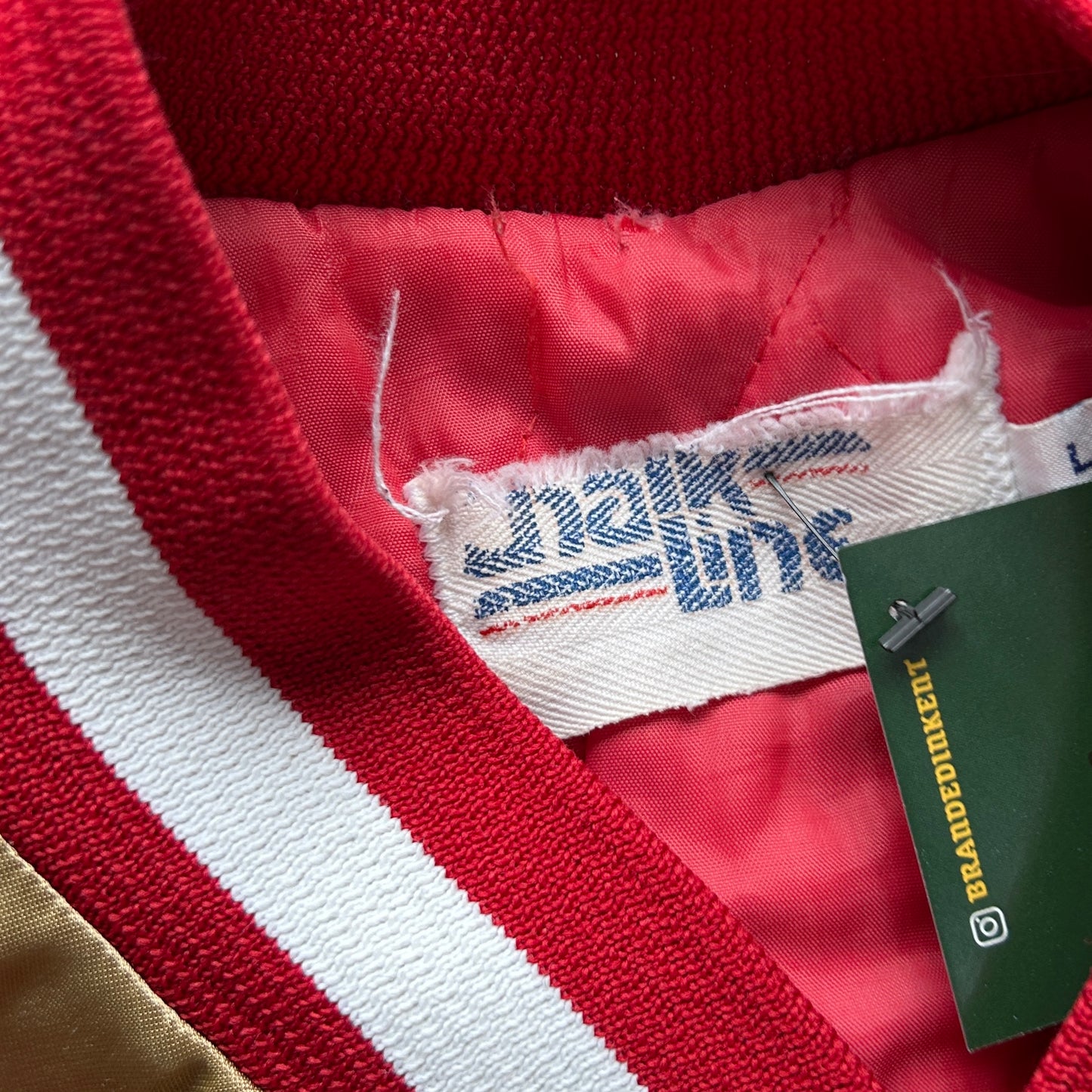 Vintage Gold Chalk Line Bomber Jacket