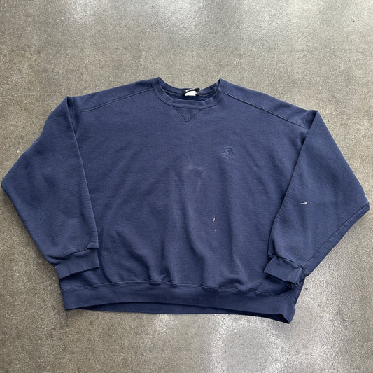 Vintage Navy Blue Blank Starter Crewneck