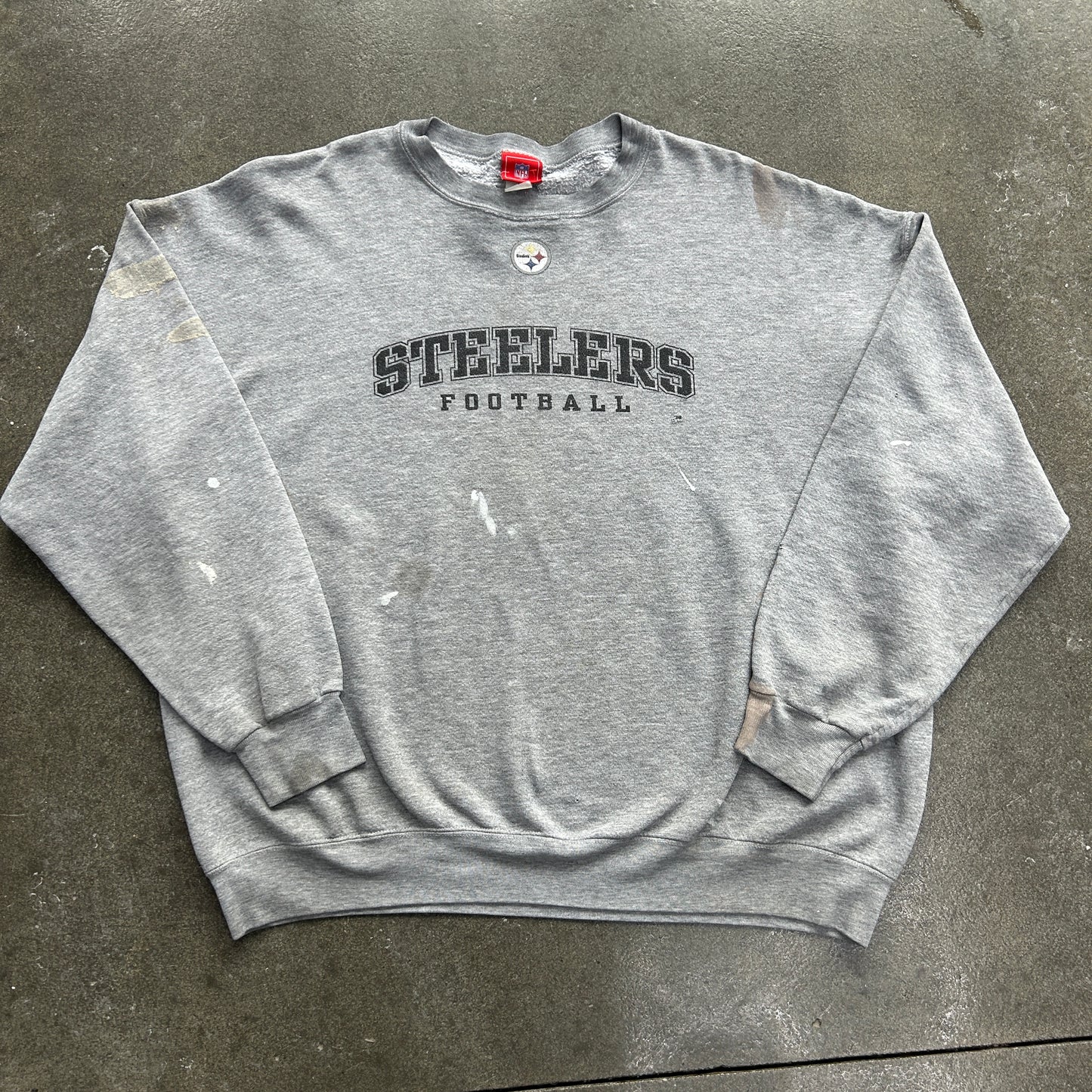 Vintage Distressed Steelers Football Crewneck