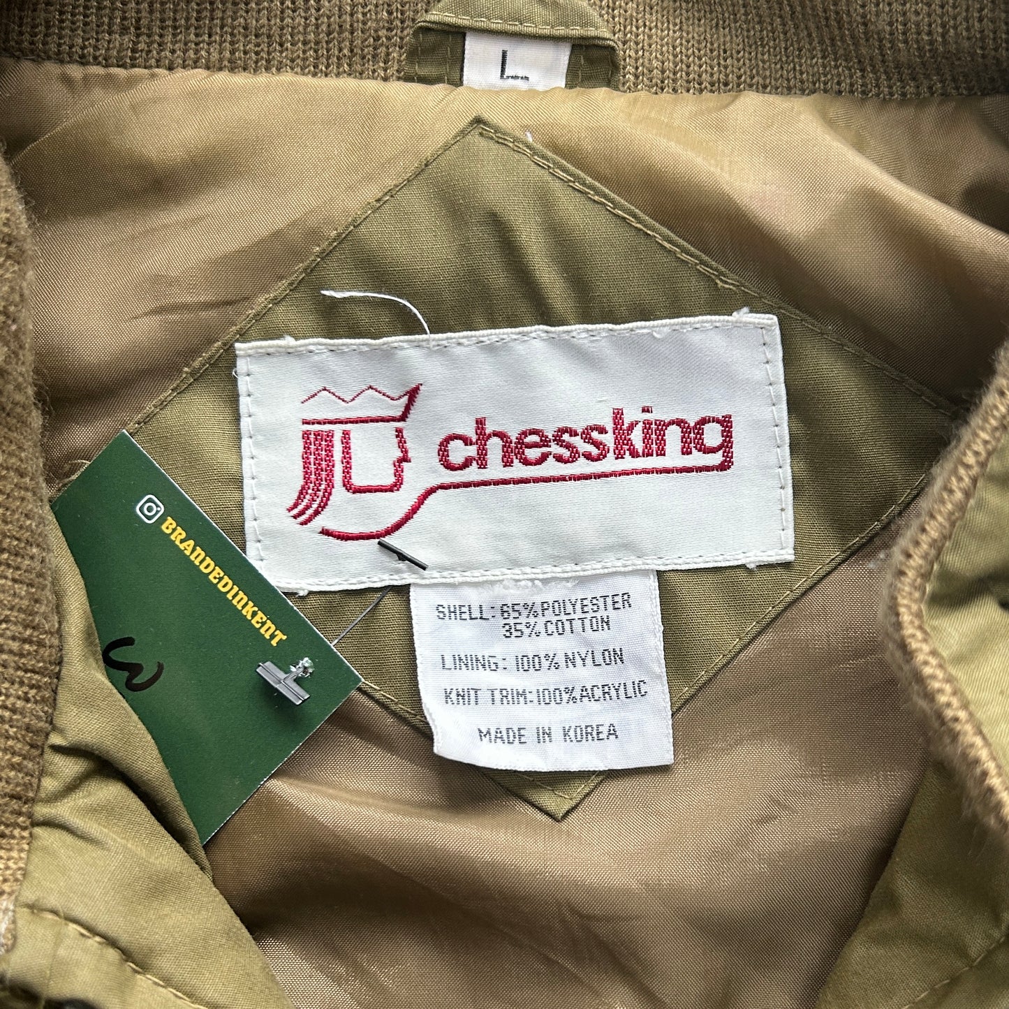 Vintage Army Green Chessking Bomber