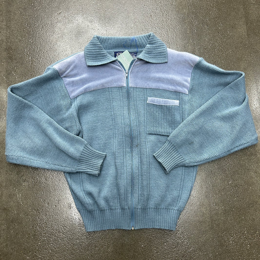 Vintage Blair Full Zip Color Block Sweater