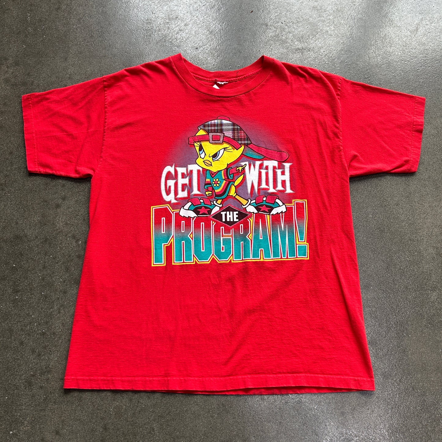Vintage Tweety Bird Get With The Program Tee