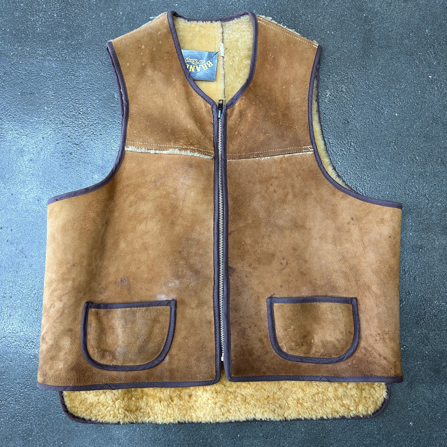 Vintage Leather Sherpa Vest