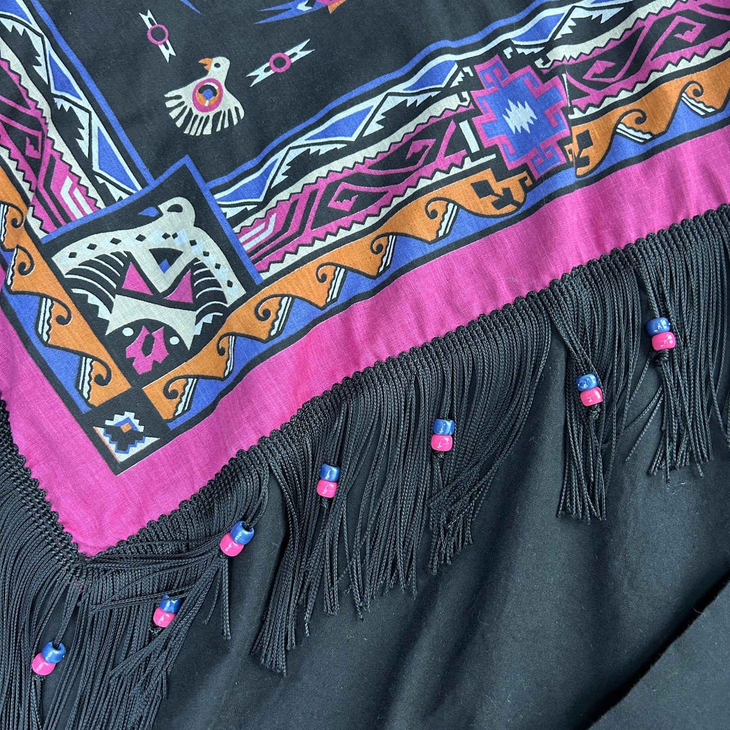 Vintage Tribal Beaded Fringe Crewneck