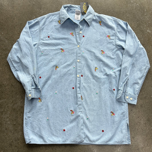 Vintage Embroidered Tweety Bird Button Up