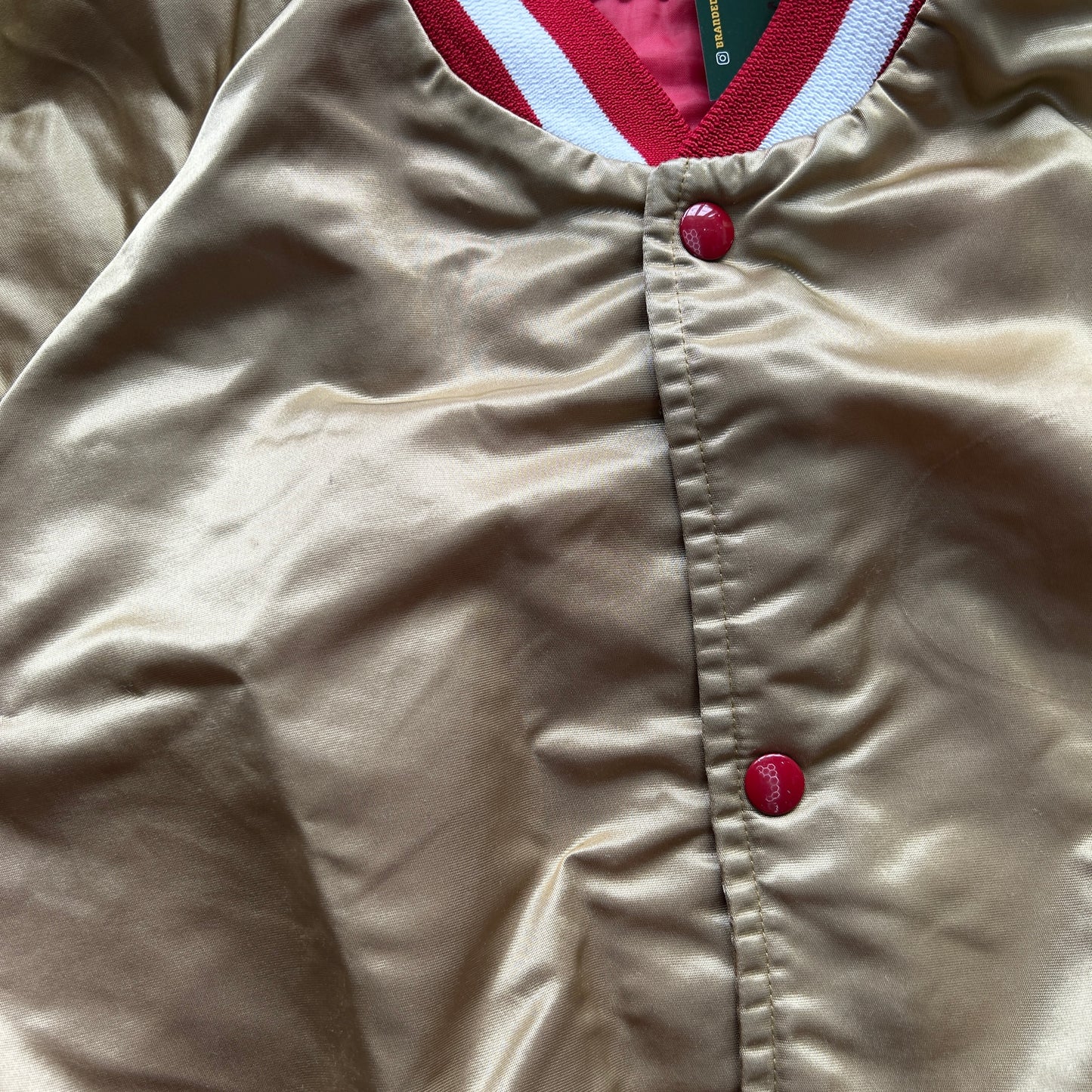 Vintage Gold Chalk Line Bomber Jacket