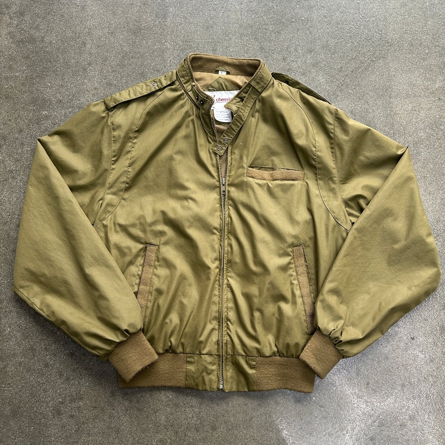 Vintage Army Green Chessking Bomber