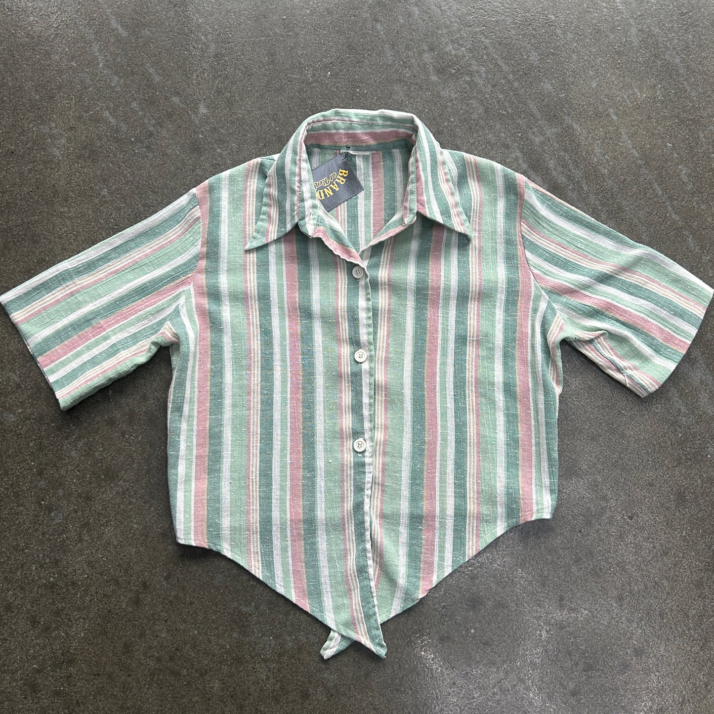 Vintage Striped Button Up Tee