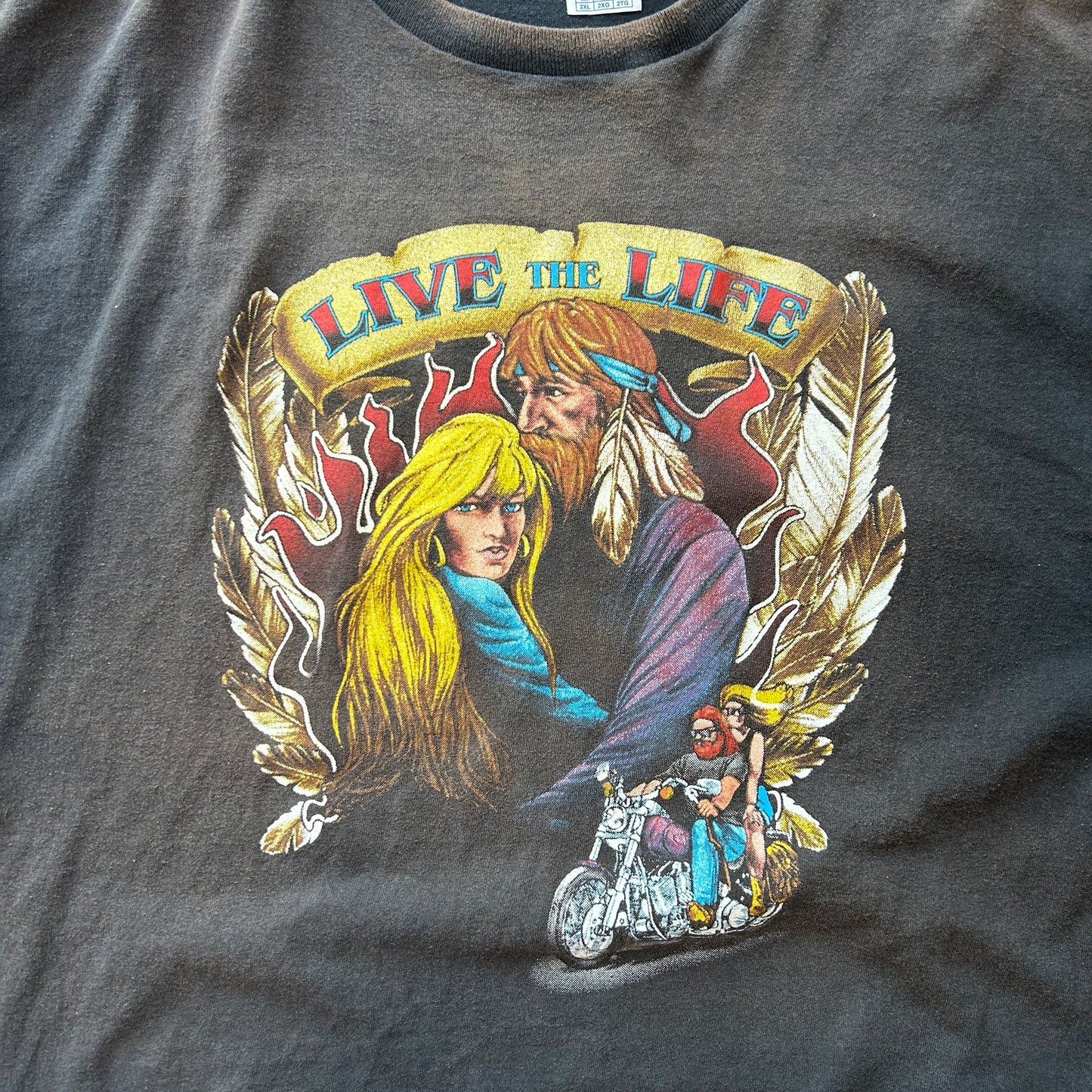 Vintage Live The Life Motorcycle Tee