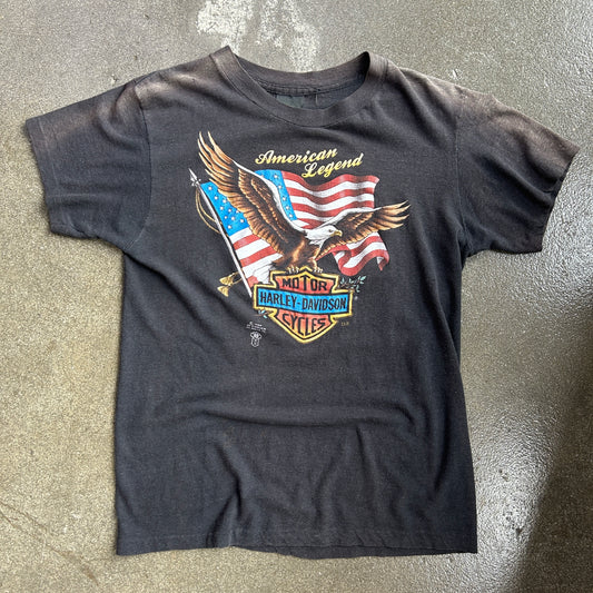 Vintage 1985 Harley Davidson 3D Emblem Eagle Tee