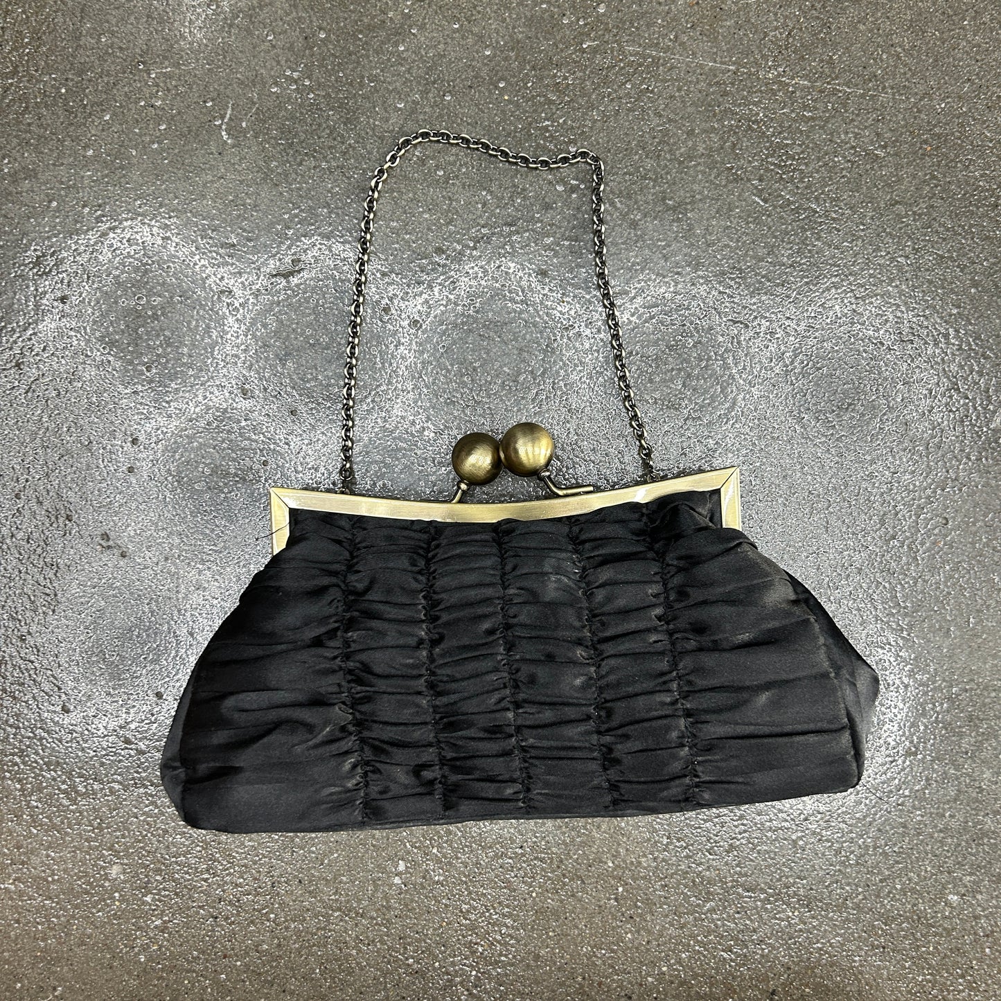 Vintage Black Ruched Purse