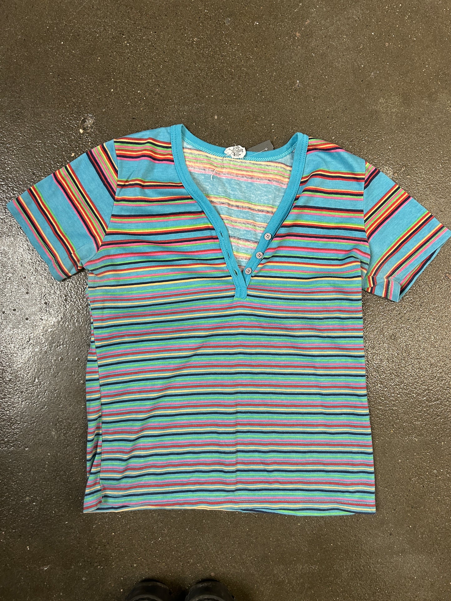 Vintage Striped V Neck