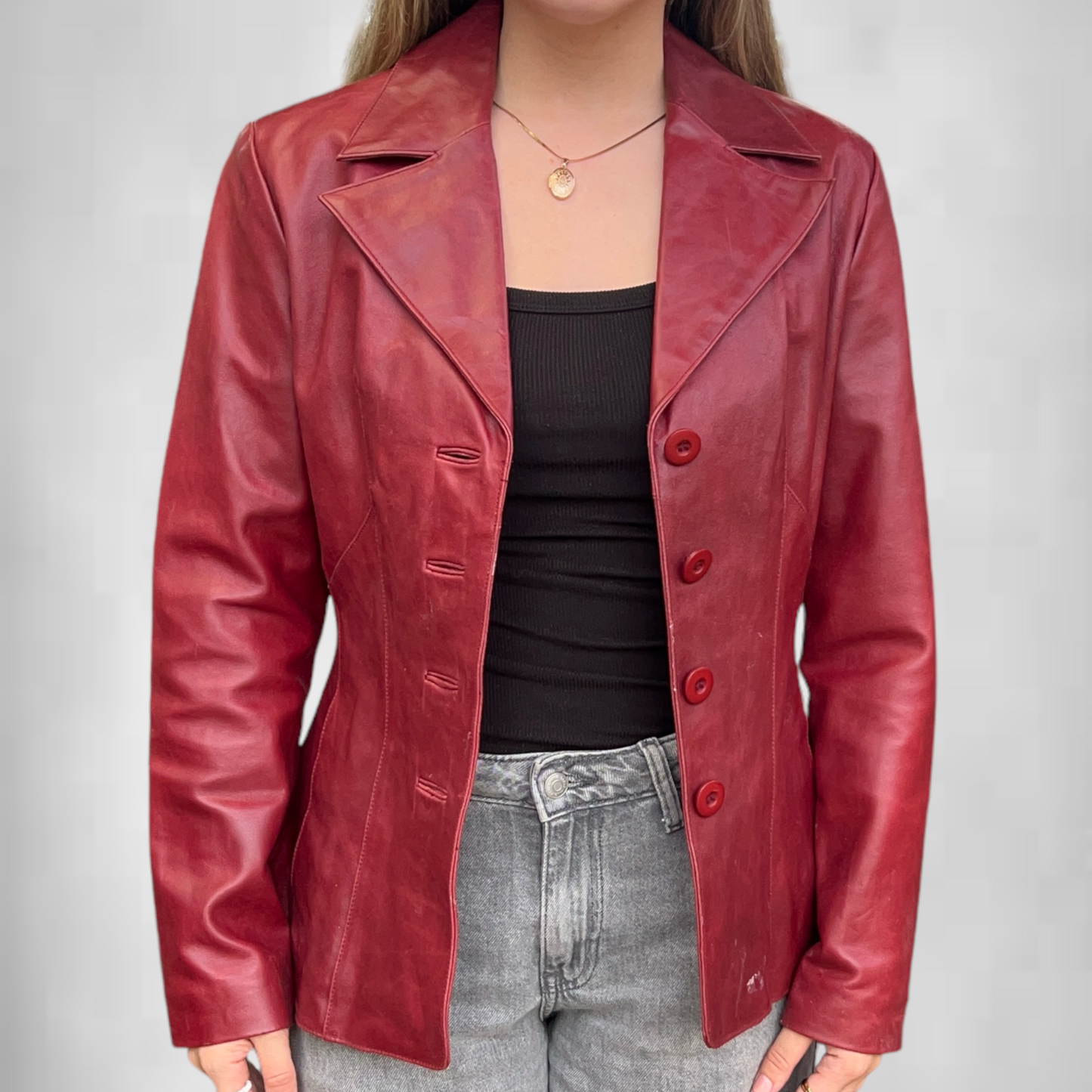 Wilsons Red Leather Blazer