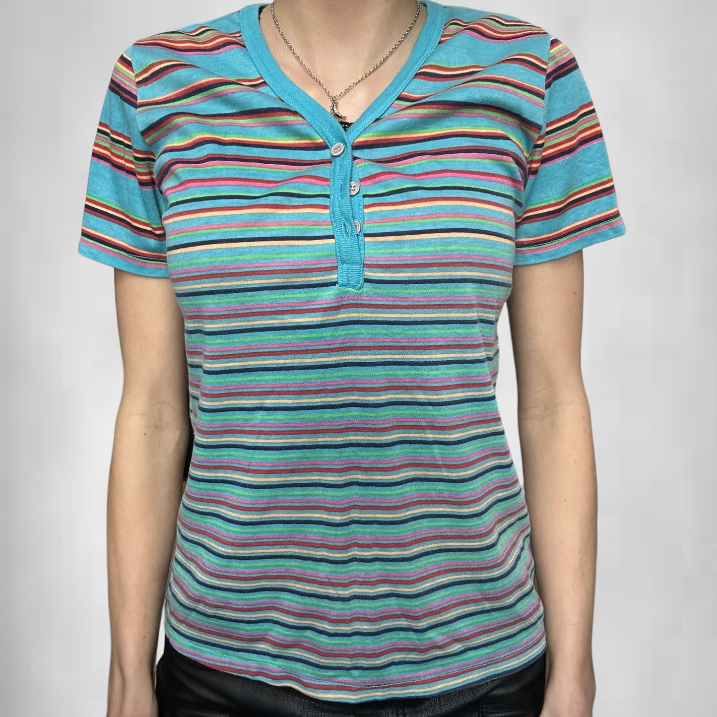 Vintage Striped V Neck