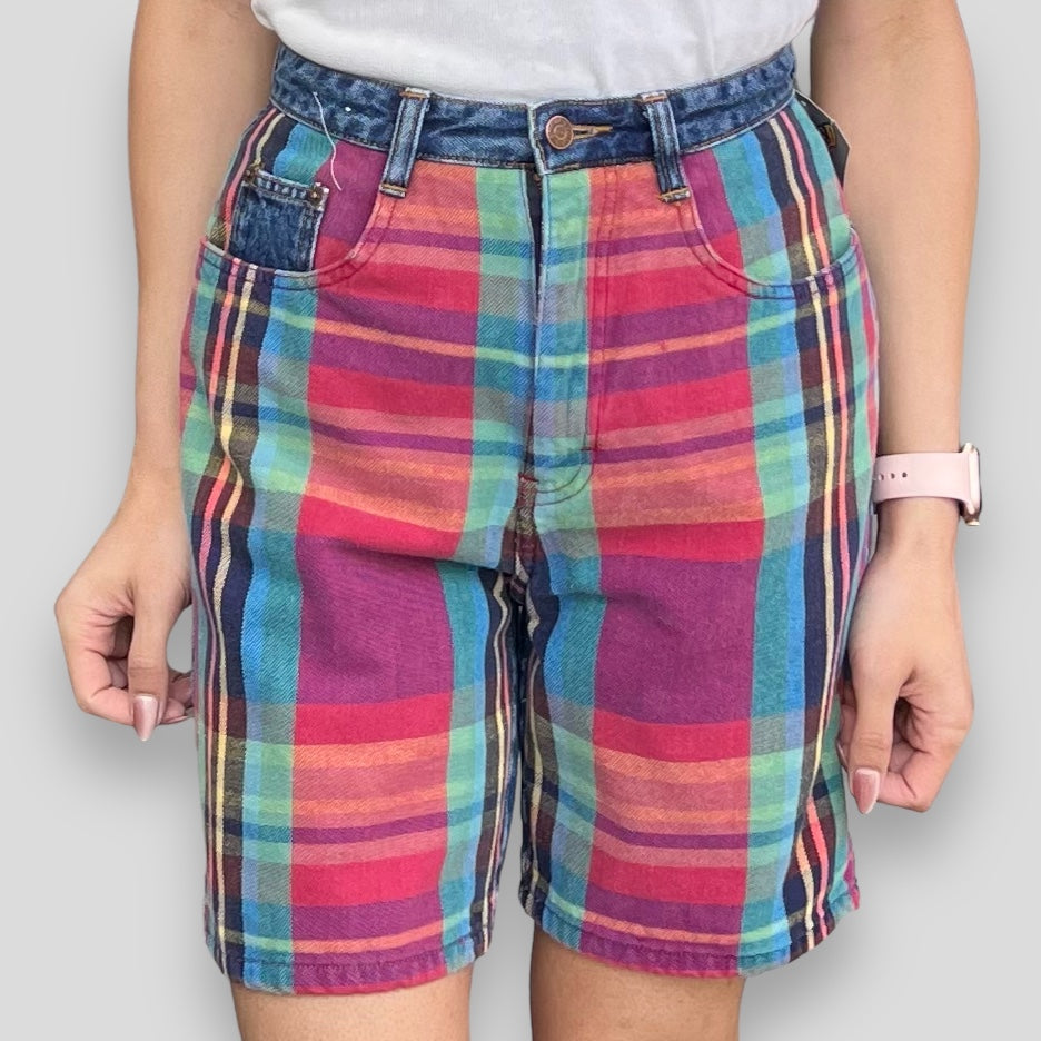 Jordache Plaid Denim Shorts