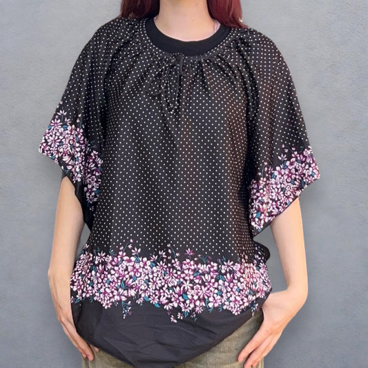 Vintage Polkadot Floral Blouse