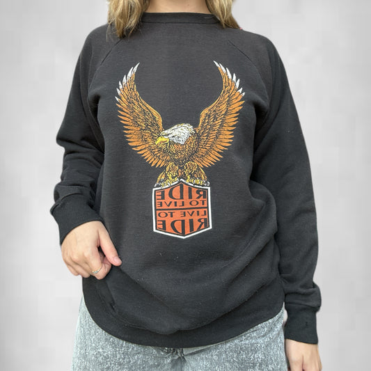 Vintage Live To Ride Harley Crewneck