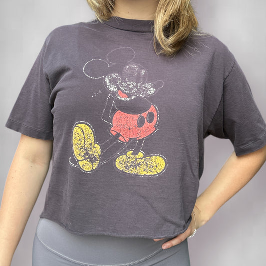 Vintage 90s Mickey Mouse Cropped Tee