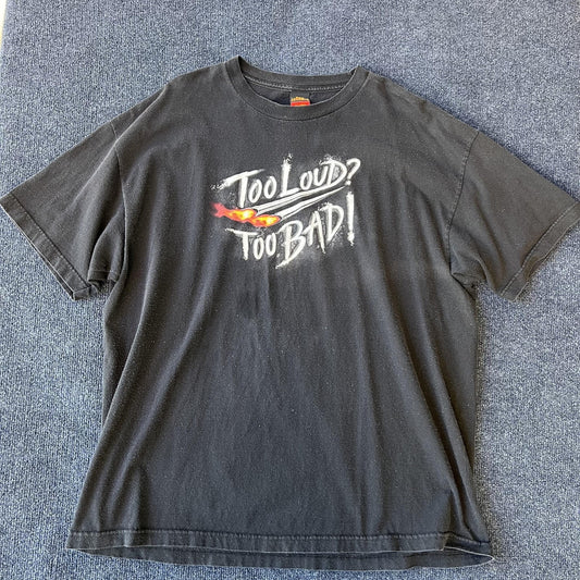 Y2K Hot Leathers Too Loud Too Bad Tee