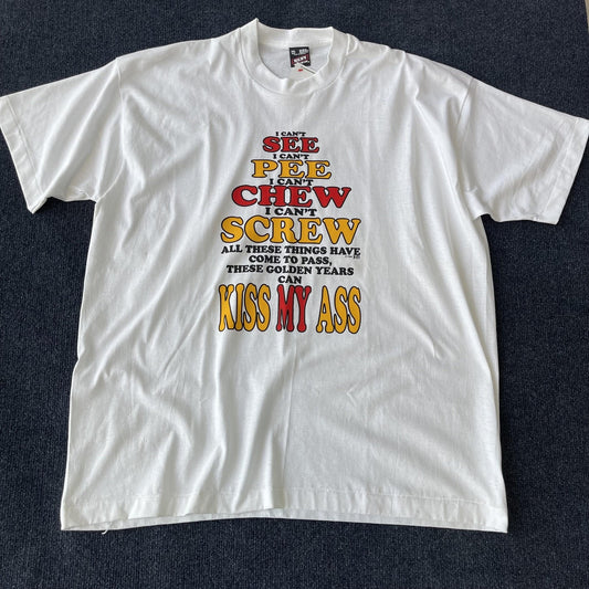Vintage Funny "Kiss My A**" Graphic Tee