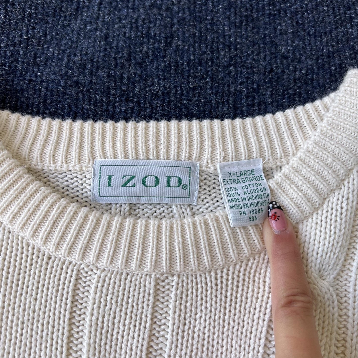 Vintage 90s Izod Cable Knit Sweater