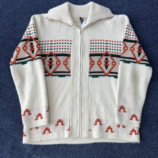 Vintage 90s Aztec Zip Up Sweater