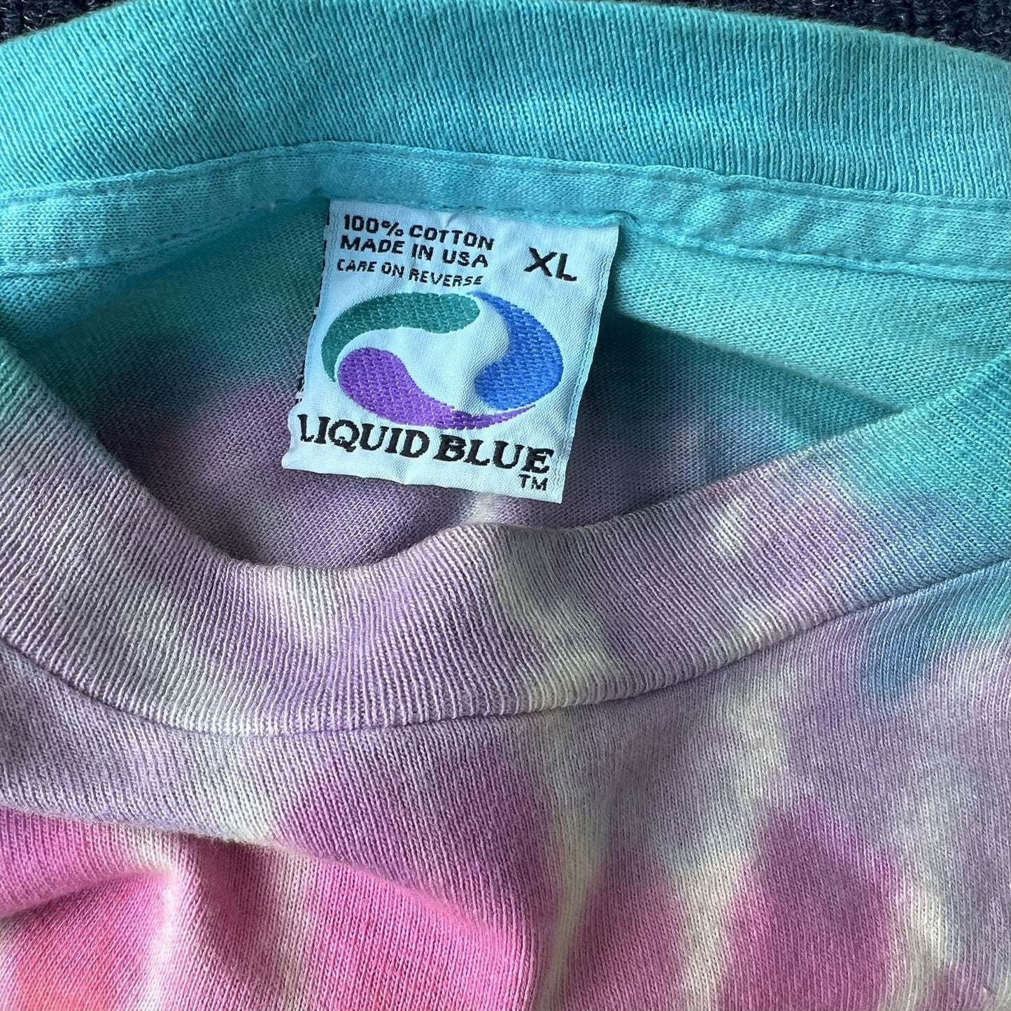 Vintage 90s Grateful Dead Tie Dye Liquid Blue Dancing Bears Long Sleeve