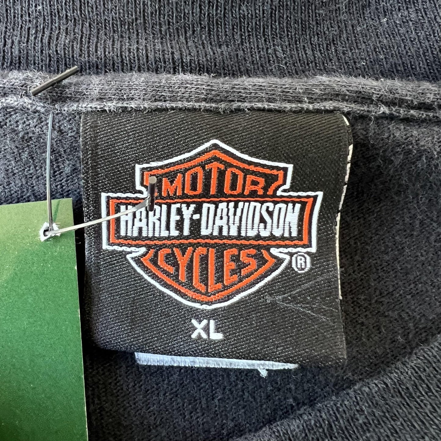 Vintage 2003 Harley Black Eagle Flag Tee