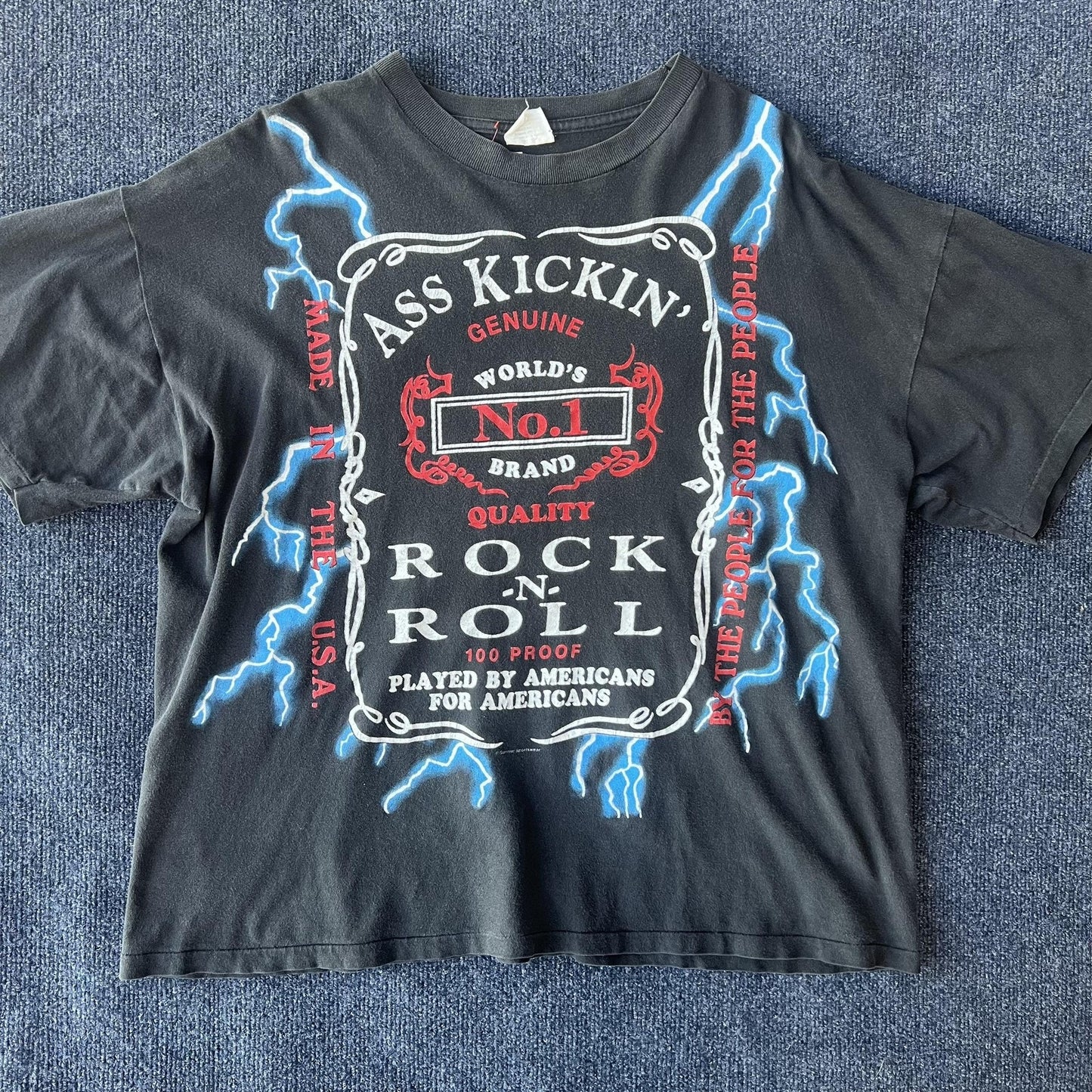 Vintage Ass Kickin Rock N Roll American Thunder Tee