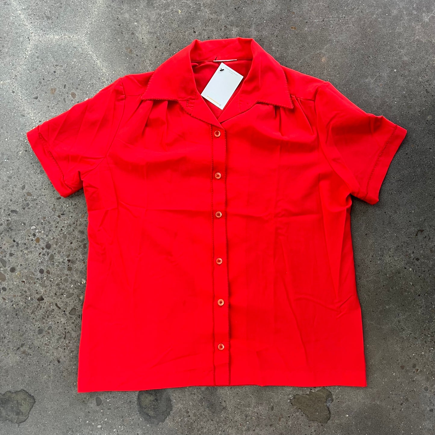 Vintage Red Button-Up